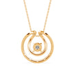 0.26Ct Floting Style Bezel Lab-Grown Diamond Gold Pendant Necklace