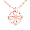 0.04Ct Flower Look Prong Lab-Grown Diamond Gold Pendant Necklace