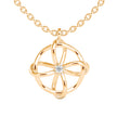 0.04Ct Flower Look Prong Lab-Grown Diamond Gold Pendant Necklace