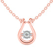 0.10Ct Dancing Round Shape Lab-Grown Diamond Gold Pendant Necklace