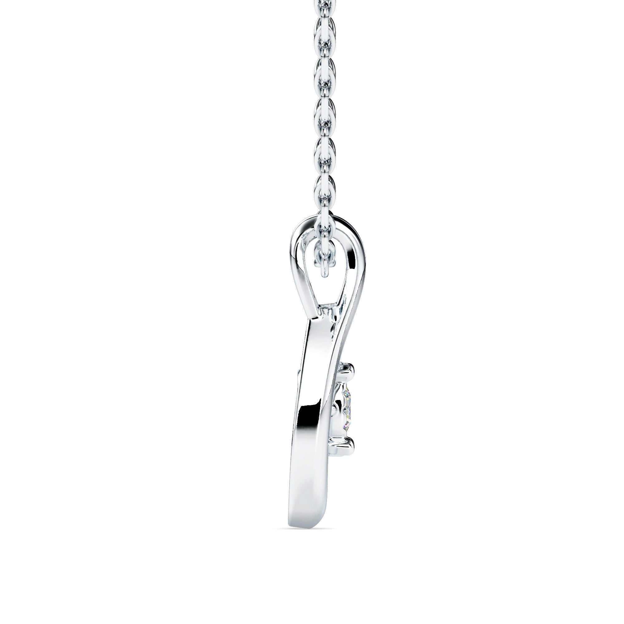 0.10Ct Dancing Round Shape Lab-Grown Diamond Gold Pendant Necklace
