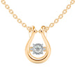 0.10Ct Dancing Round Shape Lab-Grown Diamond Gold Pendant Necklace