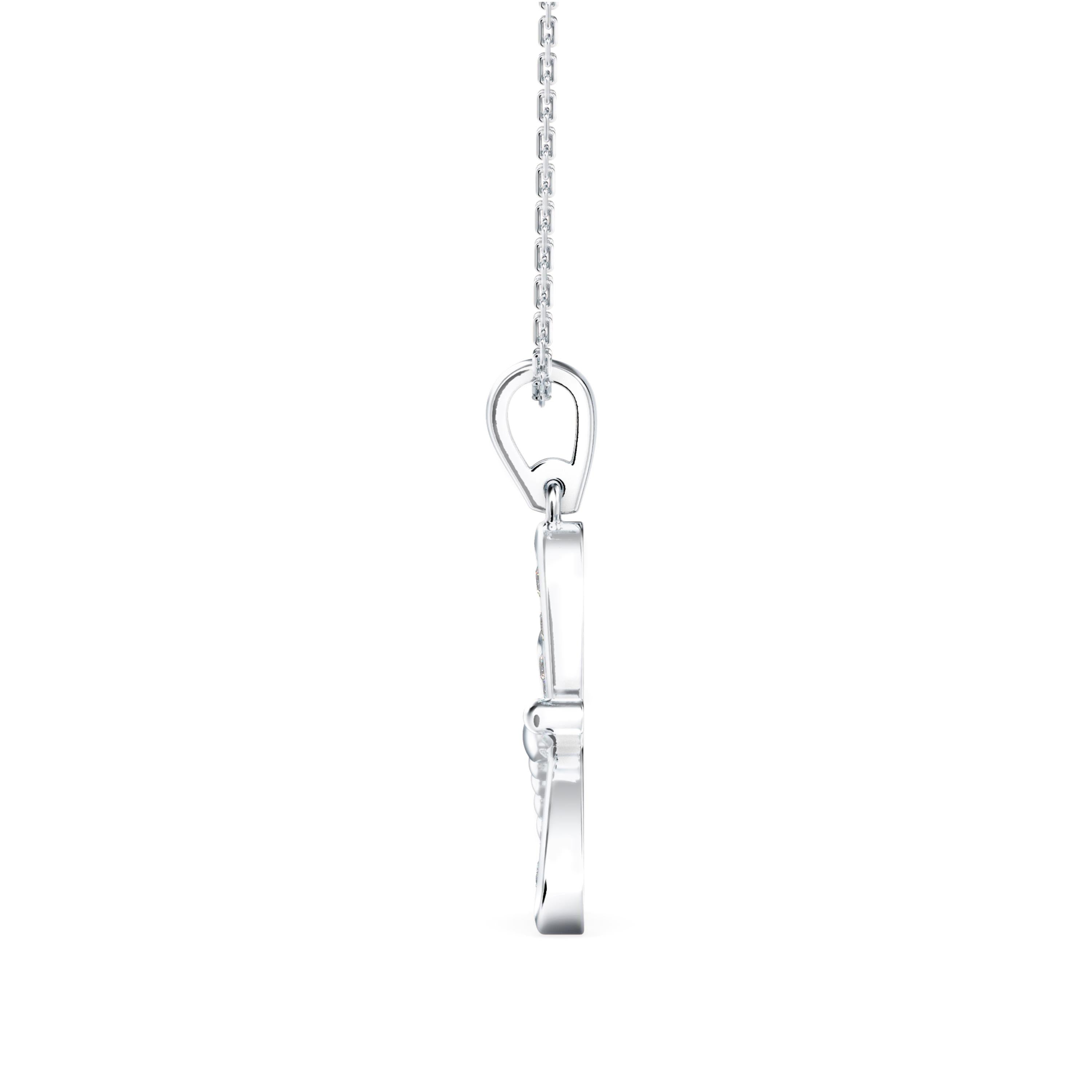0.14Ct Dragonfly Shape Prong Lab-Grown Diamond Gold Pendant Necklace