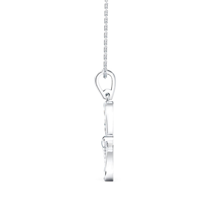 0.14Ct Dragonfly Shape Prong Lab-Grown Diamond Gold Pendant Necklace