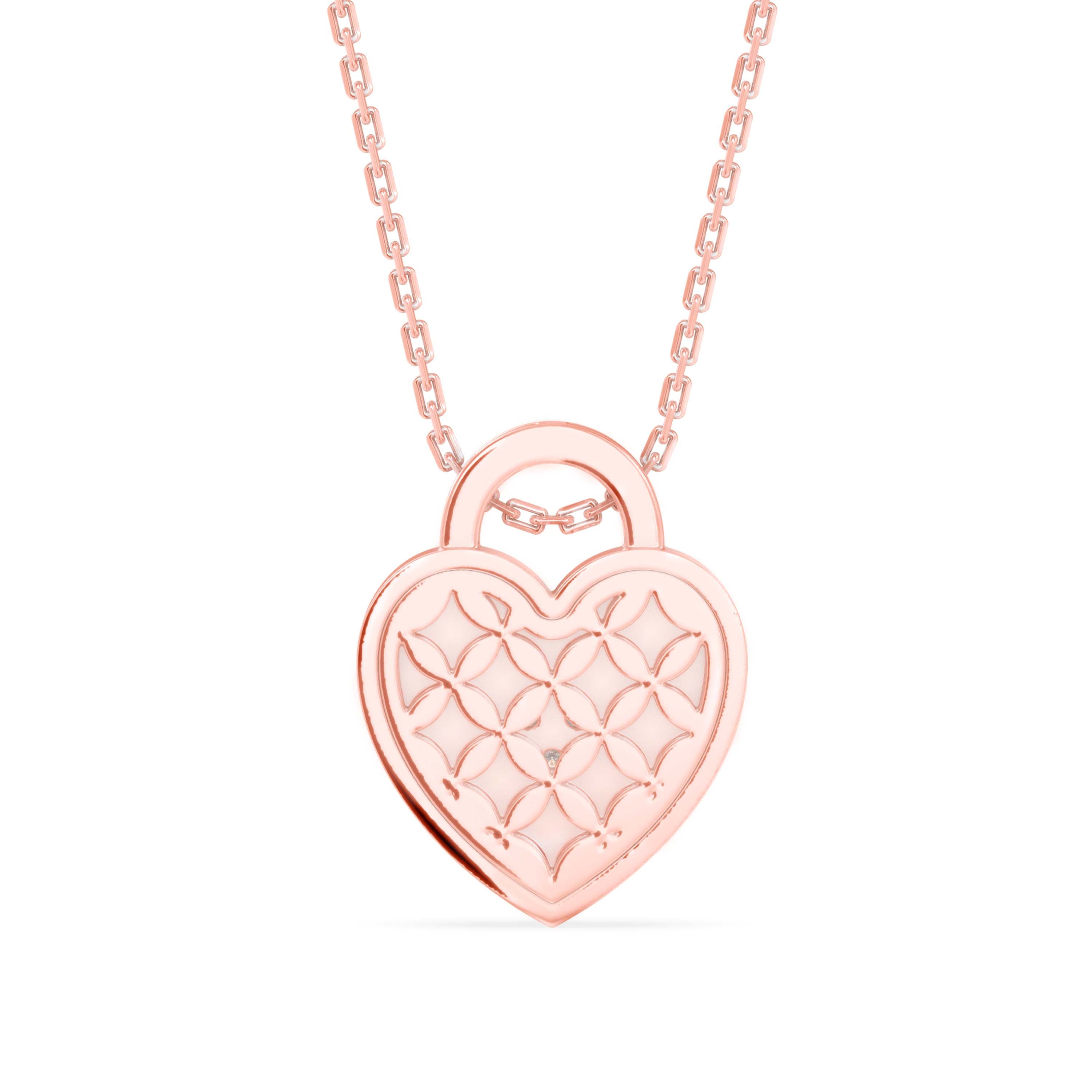0.02Ct Heart Shape Cluster Lab-Grown Diamond Gold Pendant Necklace