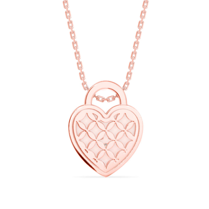 0.02Ct Heart Shape Cluster Lab-Grown Diamond Gold Pendant Necklace