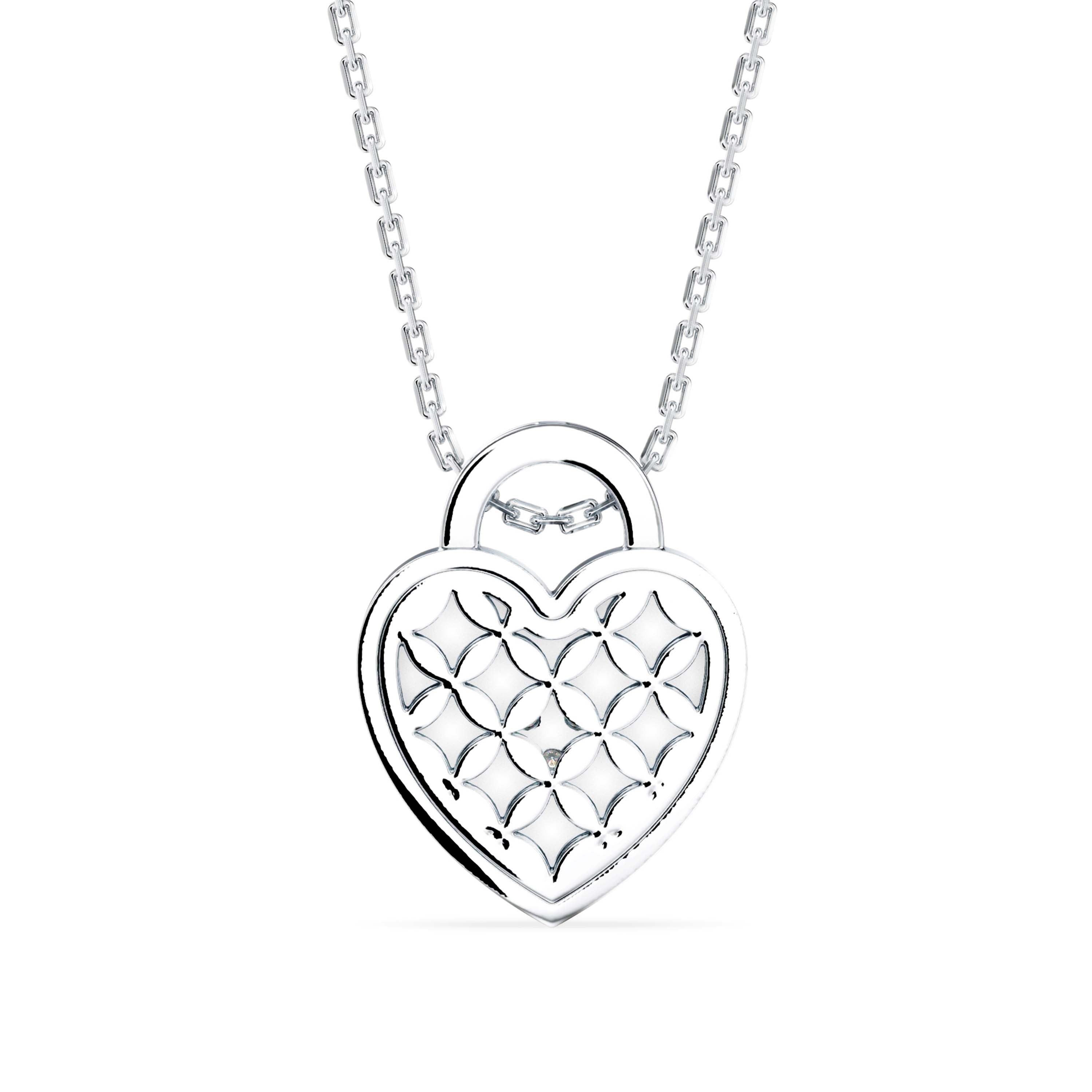 0.02Ct Heart Shape Cluster Lab-Grown Diamond Gold Pendant Necklace