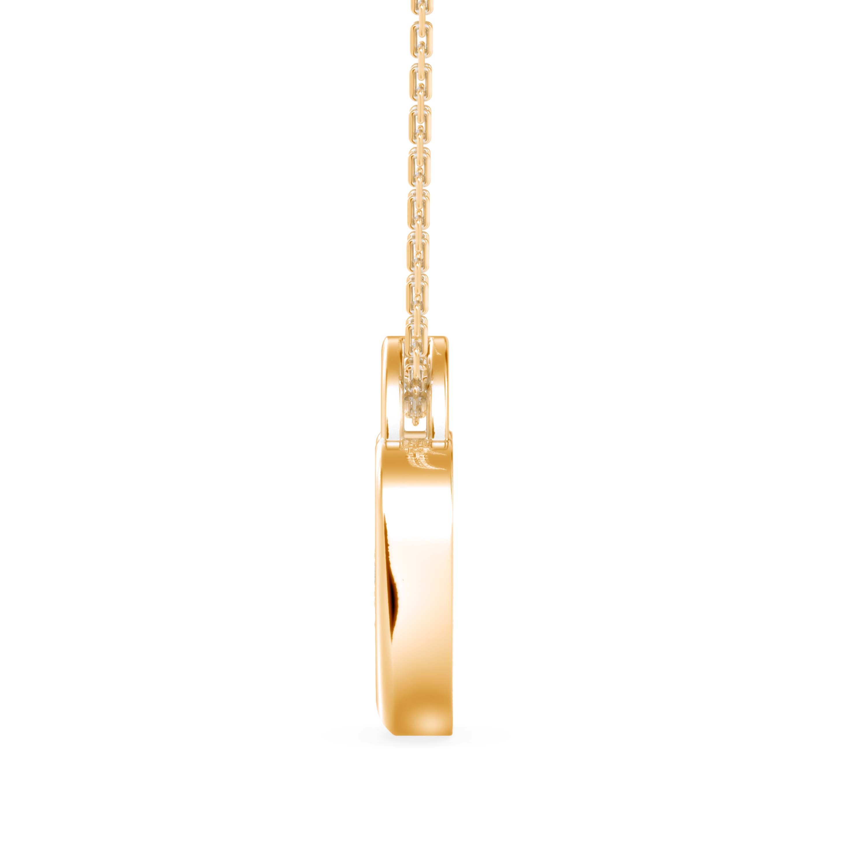 0.02Ct Heart Shape Cluster Lab-Grown Diamond Gold Pendant Necklace