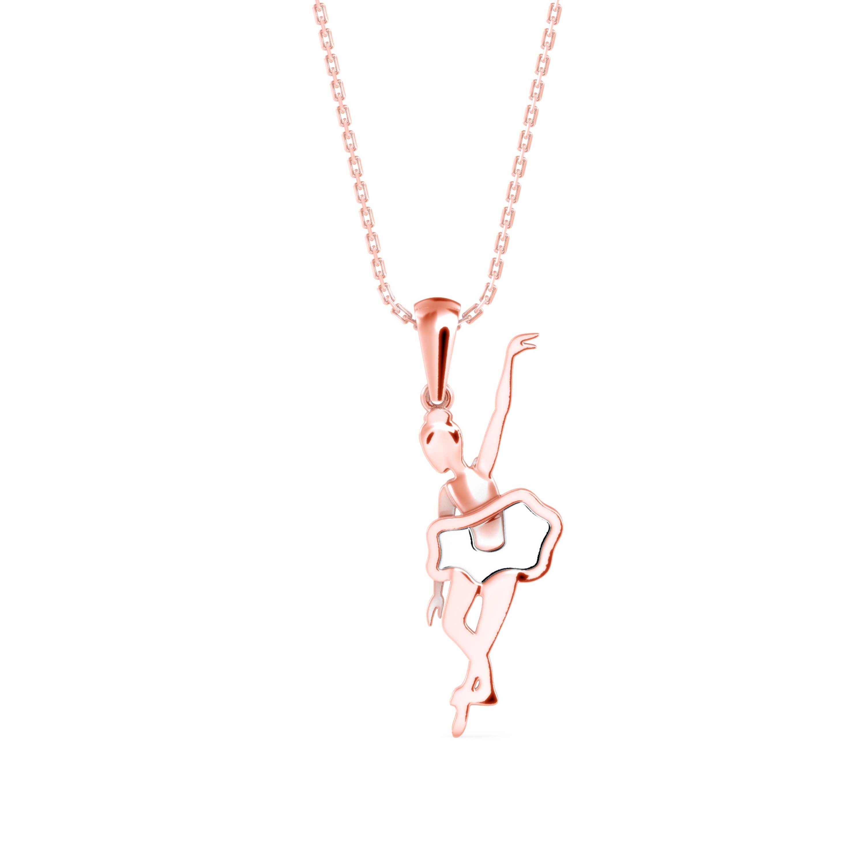 Gorgeous Ballerina Designe Gold Pendant Necklace