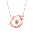 0.12Ct Twisted Orbit Designe Prong Lab-Grown Diamond Gold Pendant Necklace