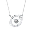 0.12Ct Twisted Orbit Designe Prong Lab-Grown Diamond Gold Pendant Necklace