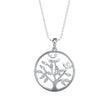 0.16Ct Openwork Tree Design Lab-Grown Diamond Gold Pendant Necklace