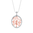 0.24Ct Oval Shape Pave Set Lab-Grown Diamond Gold Pendant Necklace