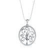 0.24Ct Oval Shape Pave Set Lab-Grown Diamond Gold Pendant Necklace