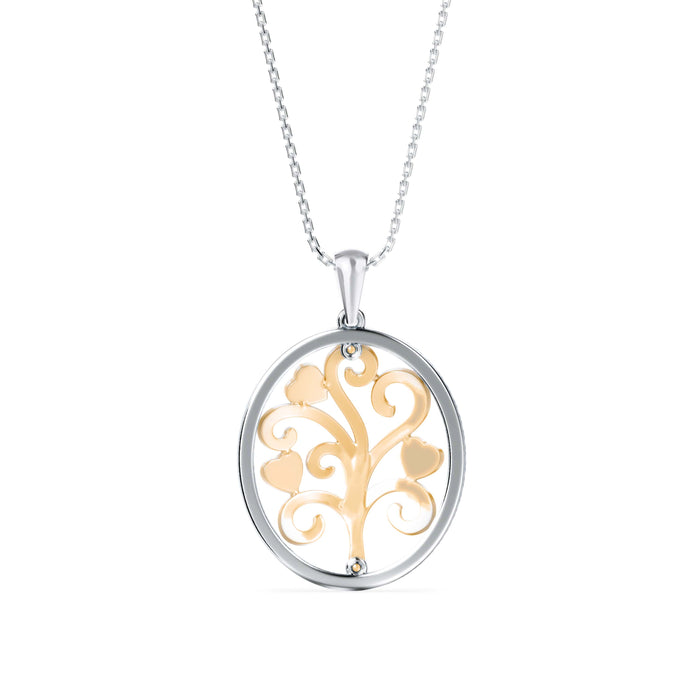 0.24Ct Oval Shape Pave Set Lab-Grown Diamond Gold Pendant Necklace