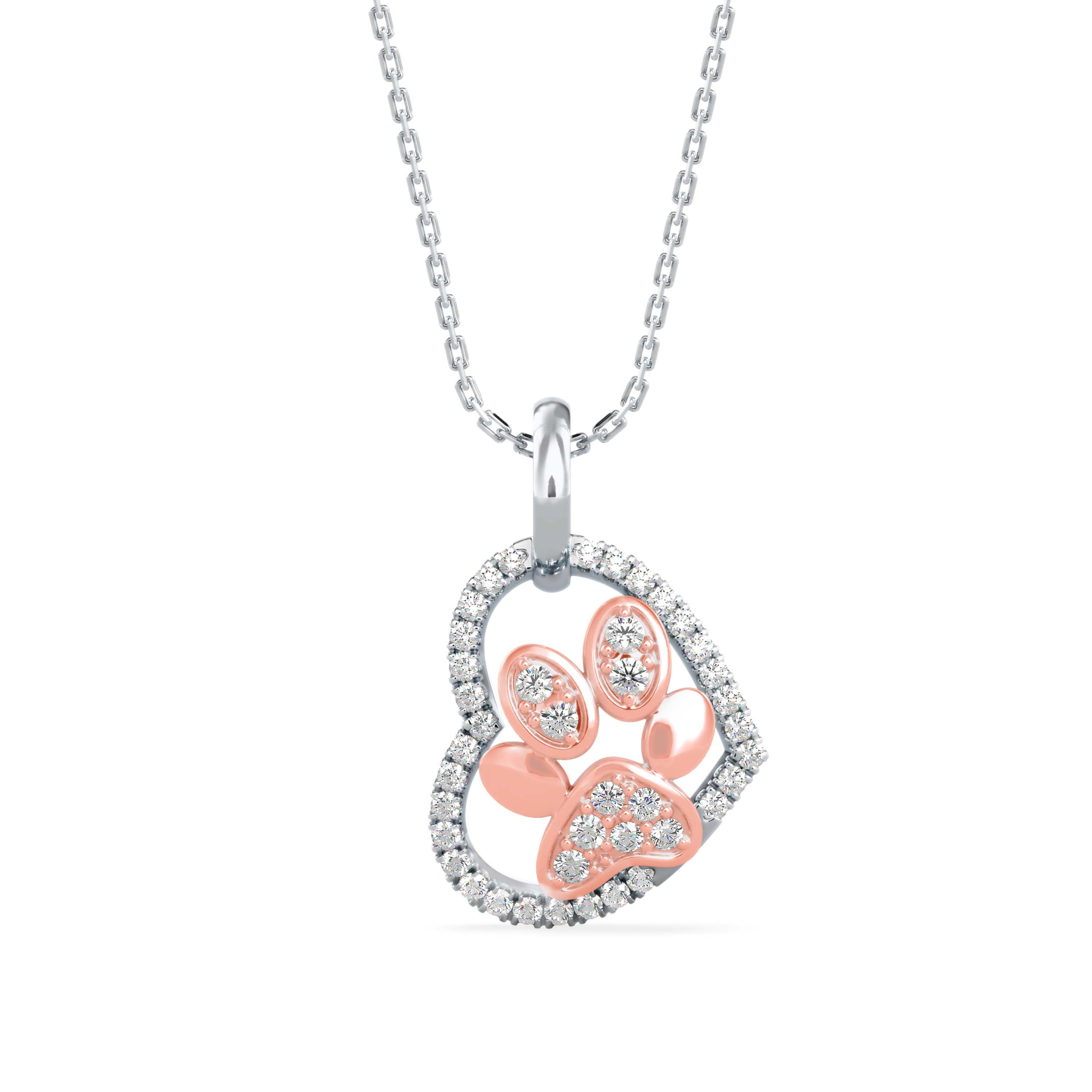 0.22Ct Heart Shape Prong Lab-Grown Diamond Gold Pendant Necklace