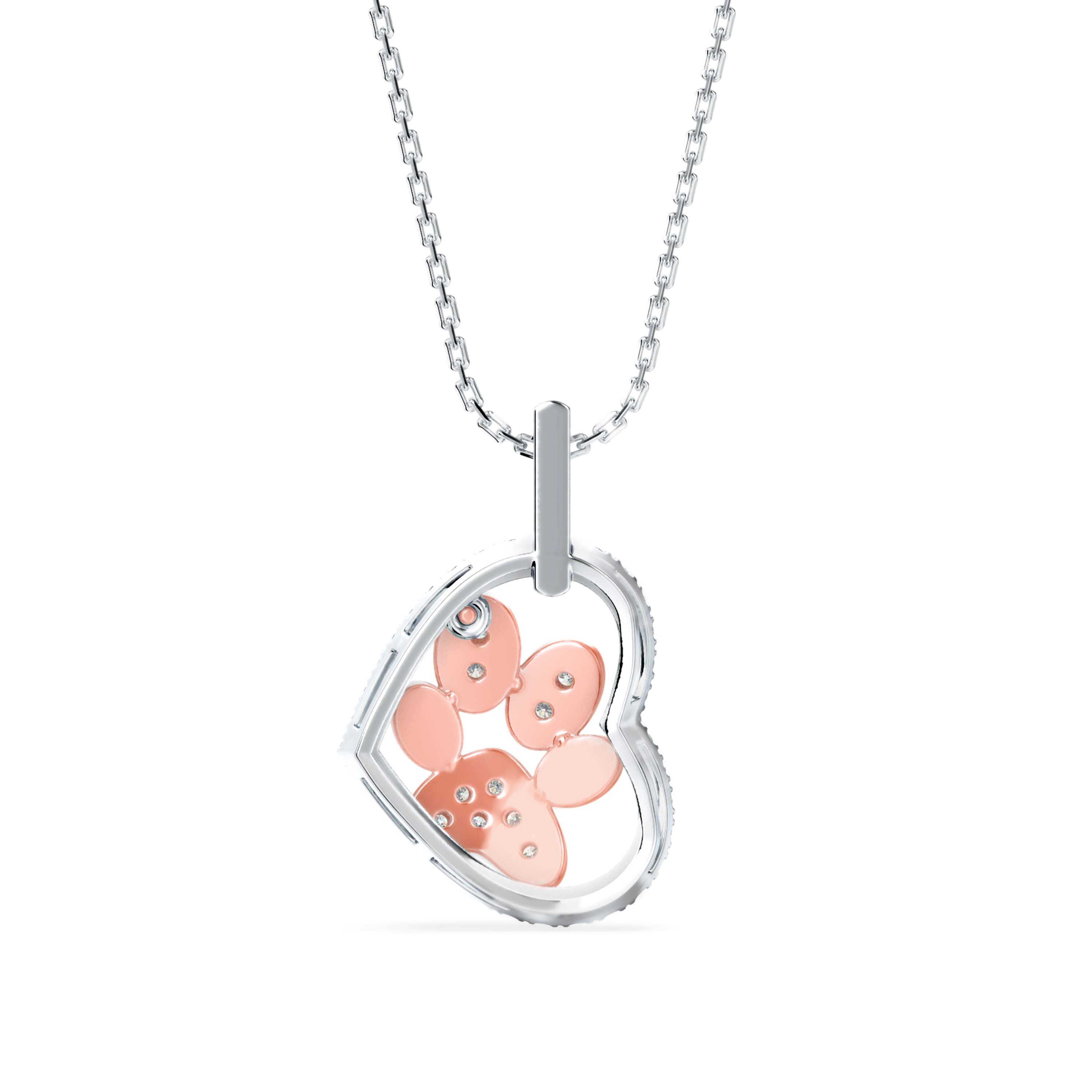 0.22Ct Heart Shape Prong Lab-Grown Diamond Gold Pendant Necklace
