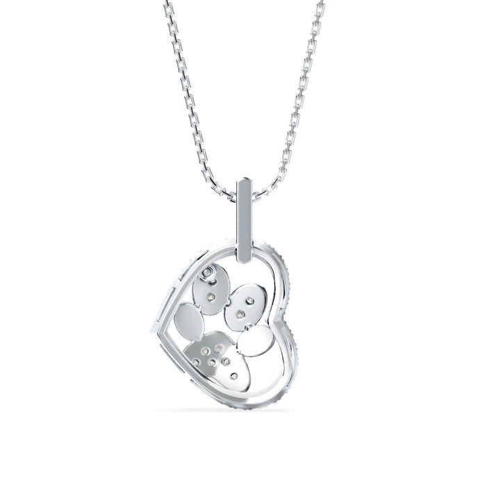 0.22Ct Heart Shape Prong Lab-Grown Diamond Gold Pendant Necklace