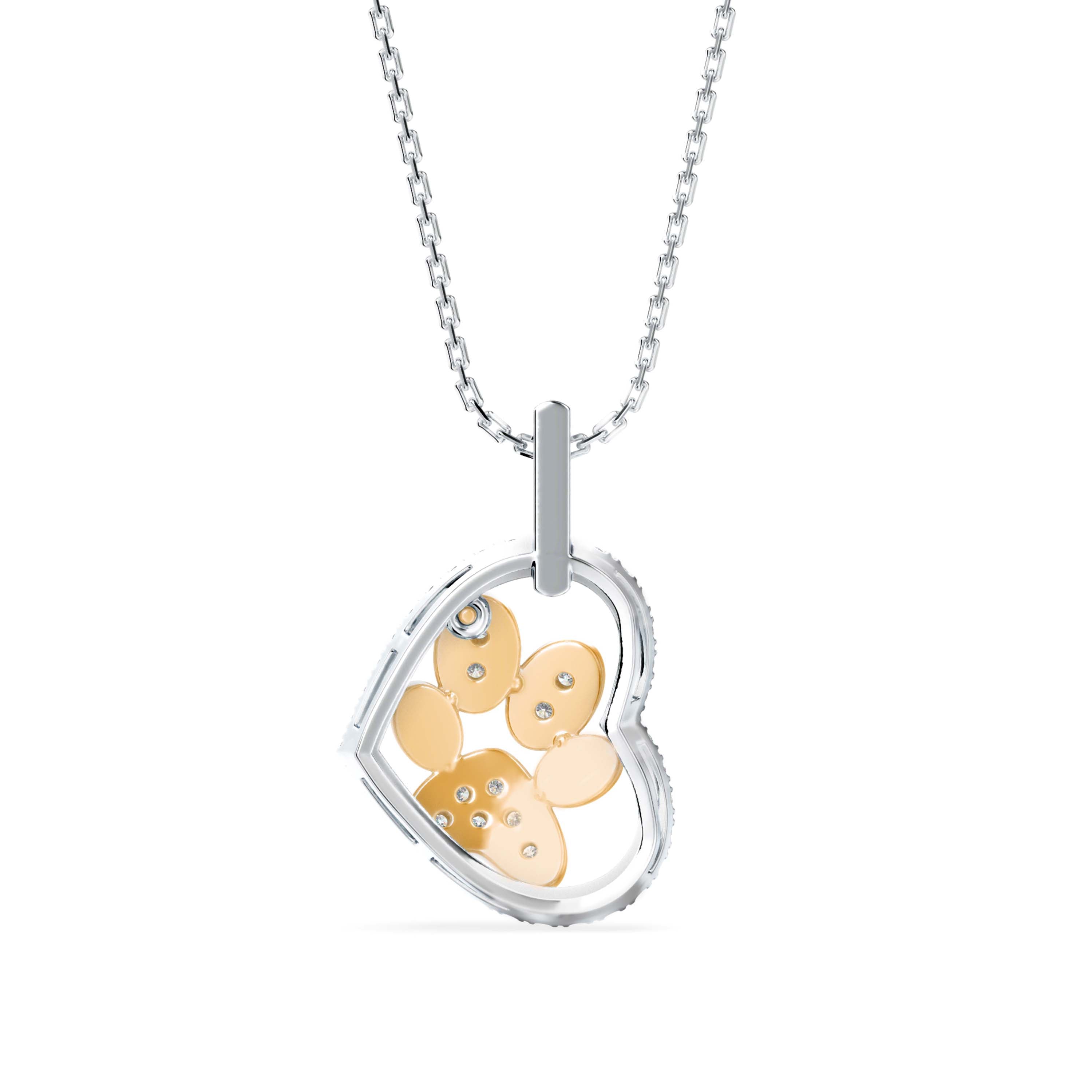 0.22Ct Heart Shape Prong Lab-Grown Diamond Gold Pendant Necklace