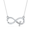 0.09Ct Infinity Cross Pave Set Lab-Grown Diamond Gold Pendant Necklace