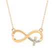 0.09Ct Infinity Cross Pave Set Lab-Grown Diamond Gold Pendant Necklace