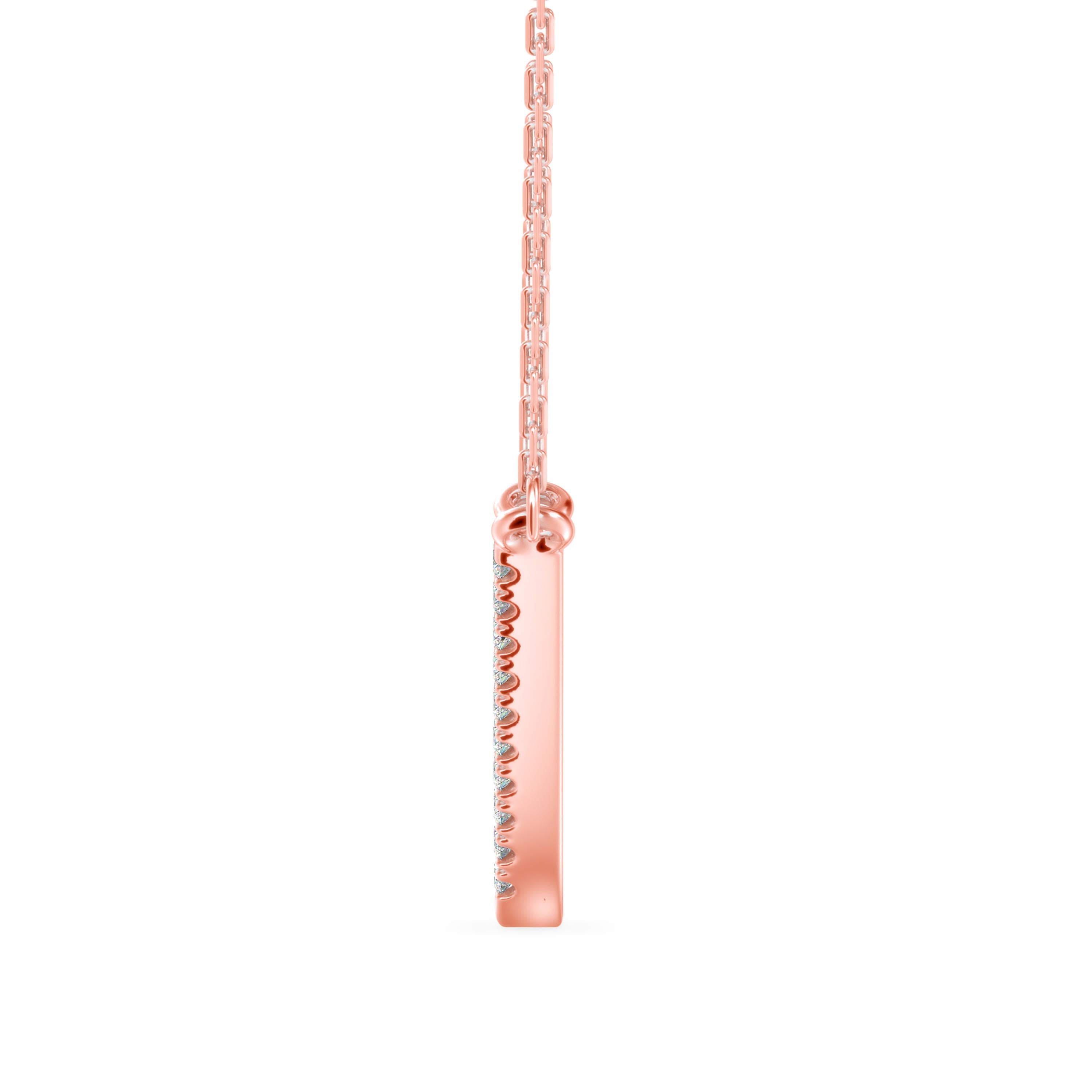 0.18Ct Triangle Shape Pave Set Lab-Grown Diamond Gold Pendant Necklace