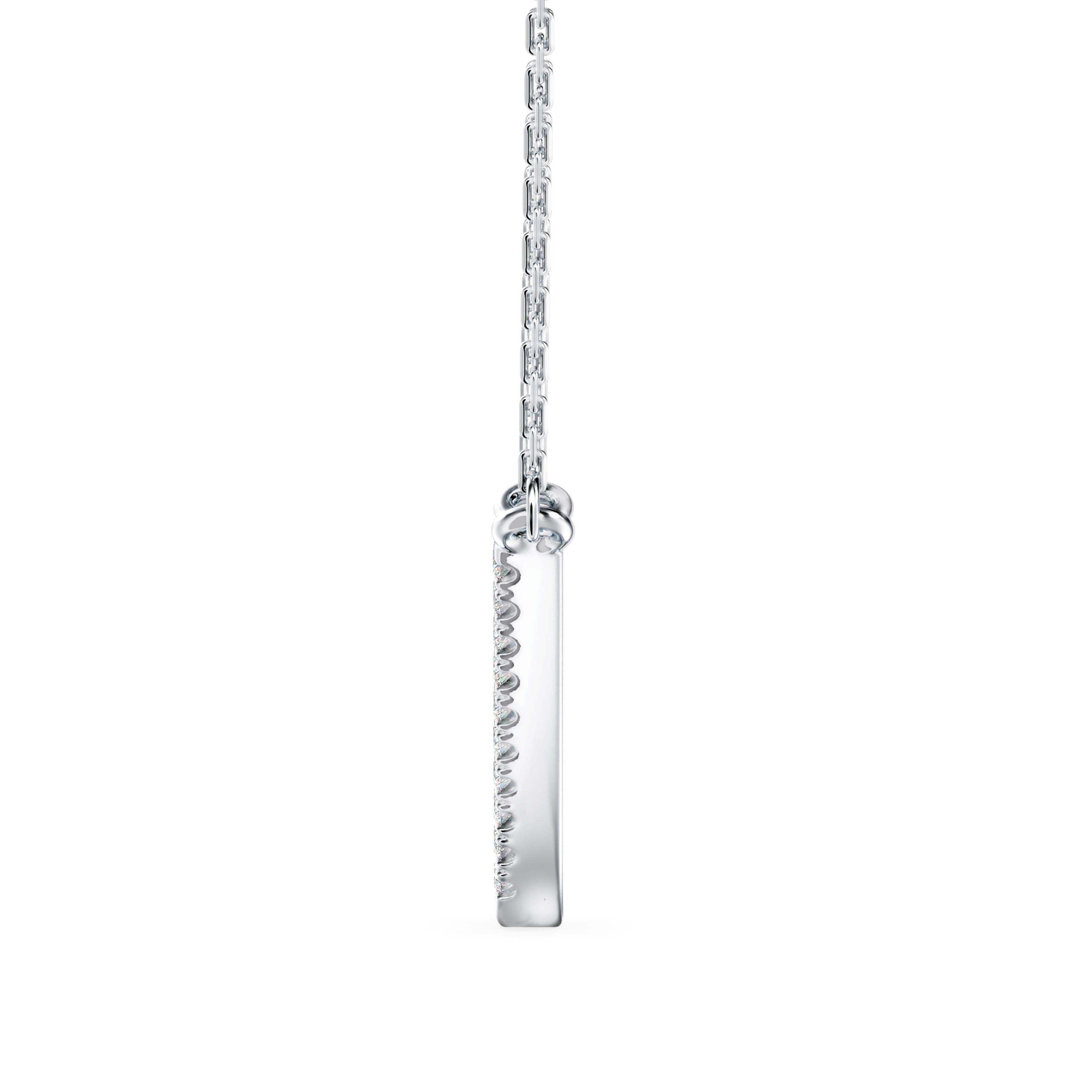 0.18Ct Triangle Shape Pave Set Lab-Grown Diamond Gold Pendant Necklace