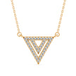 0.18Ct Triangle Shape Pave Set Lab-Grown Diamond Gold Pendant Necklace