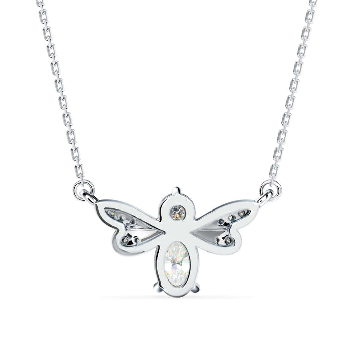0.55Ct Honey Bee Shape Prong Lab-Grown Diamond Gold Pendant Necklace