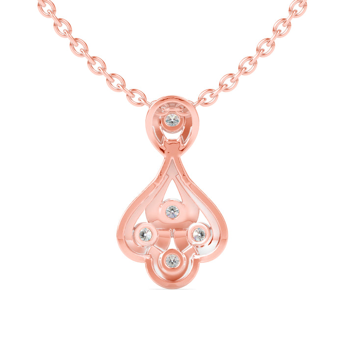 0.51Ct Teardrop Shape Pave Lab-Grown Diamond Gold Pendant Necklace