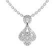 0.51Ct Teardrop Shape Pave Lab-Grown Diamond Gold Pendant Necklace