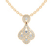 0.51Ct Teardrop Shape Pave Lab-Grown Diamond Gold Pendant Necklace