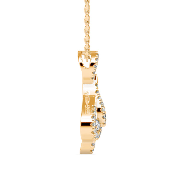 0.51Ct Teardrop Shape Pave Lab-Grown Diamond Gold Pendant Necklace