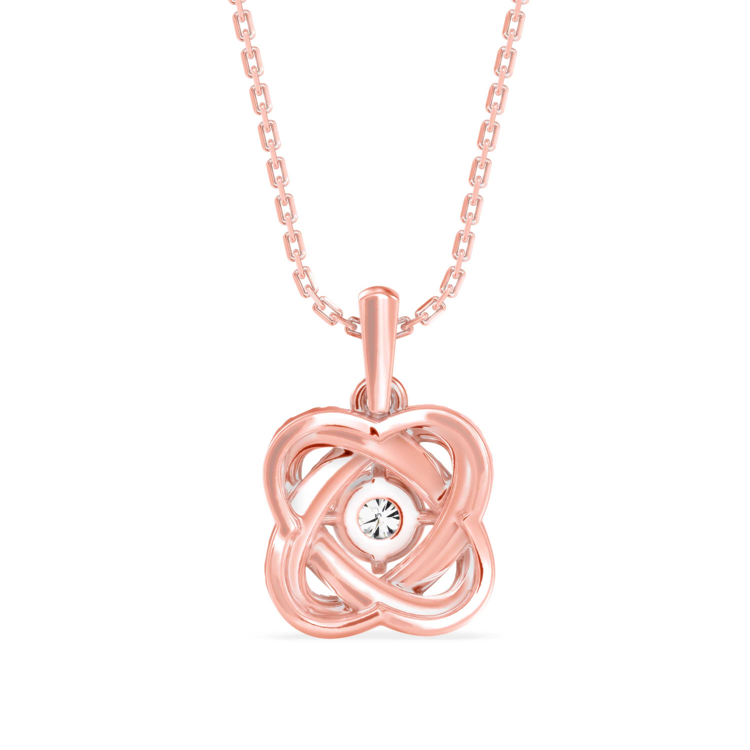 0.29Ct Flower Shape Prong Lab-Grown Diamond Gold Pendant Necklace