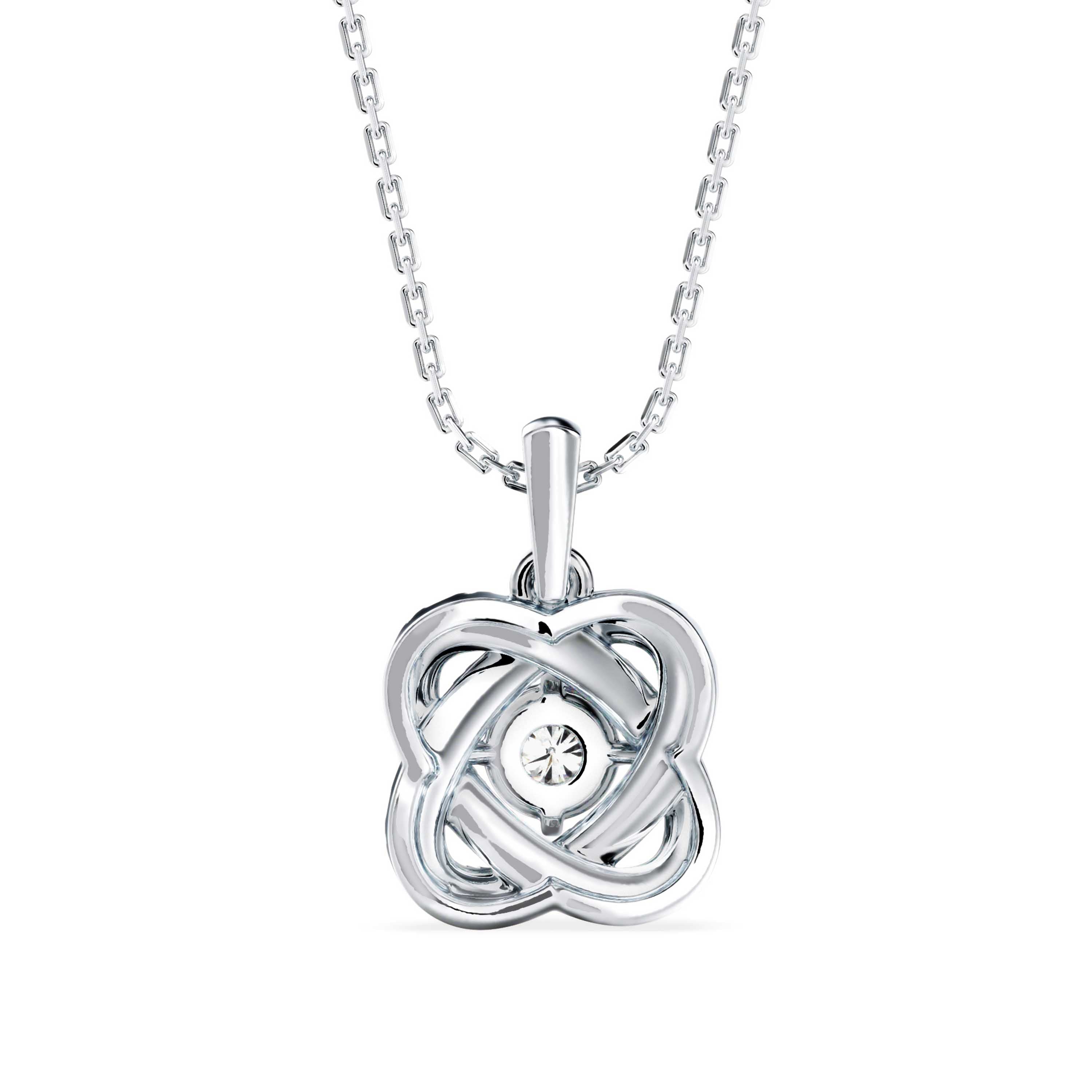 0.29Ct Flower Shape Prong Lab-Grown Diamond Gold Pendant Necklace