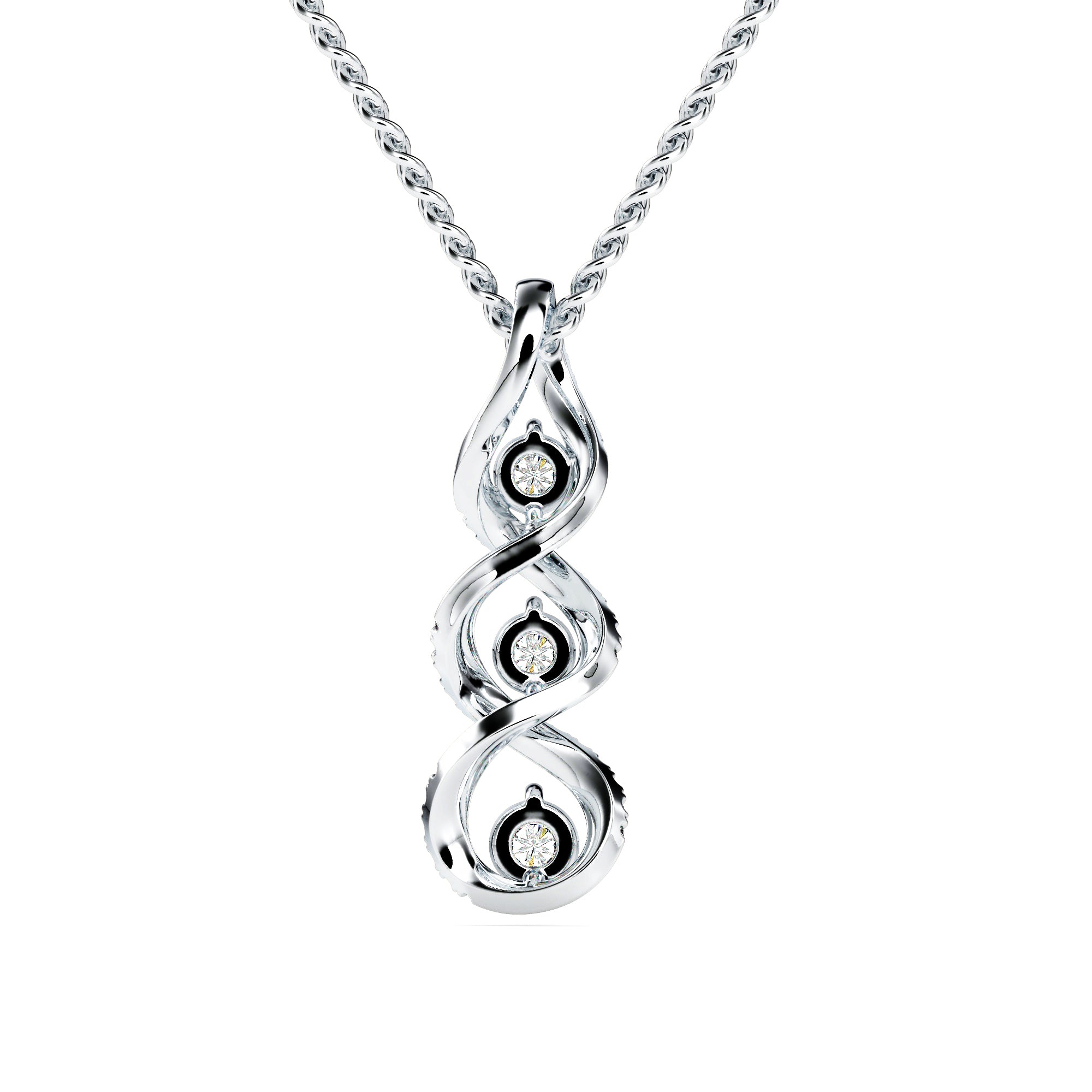 0.34Ct Waterfall Style Prong Lab-Grown Diamond Gold Pendant Necklace