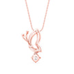 0.14Ct Holly Butterfly Shape Prong Lab-Grown Diamond Gold Pendant Necklace