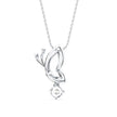 0.14Ct Holly Butterfly Shape Prong Lab-Grown Diamond Gold Pendant Necklace