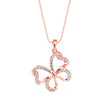 0.29Ct Butterfly Shape Pave Lab-Grown Diamond Gold Pendant Necklace