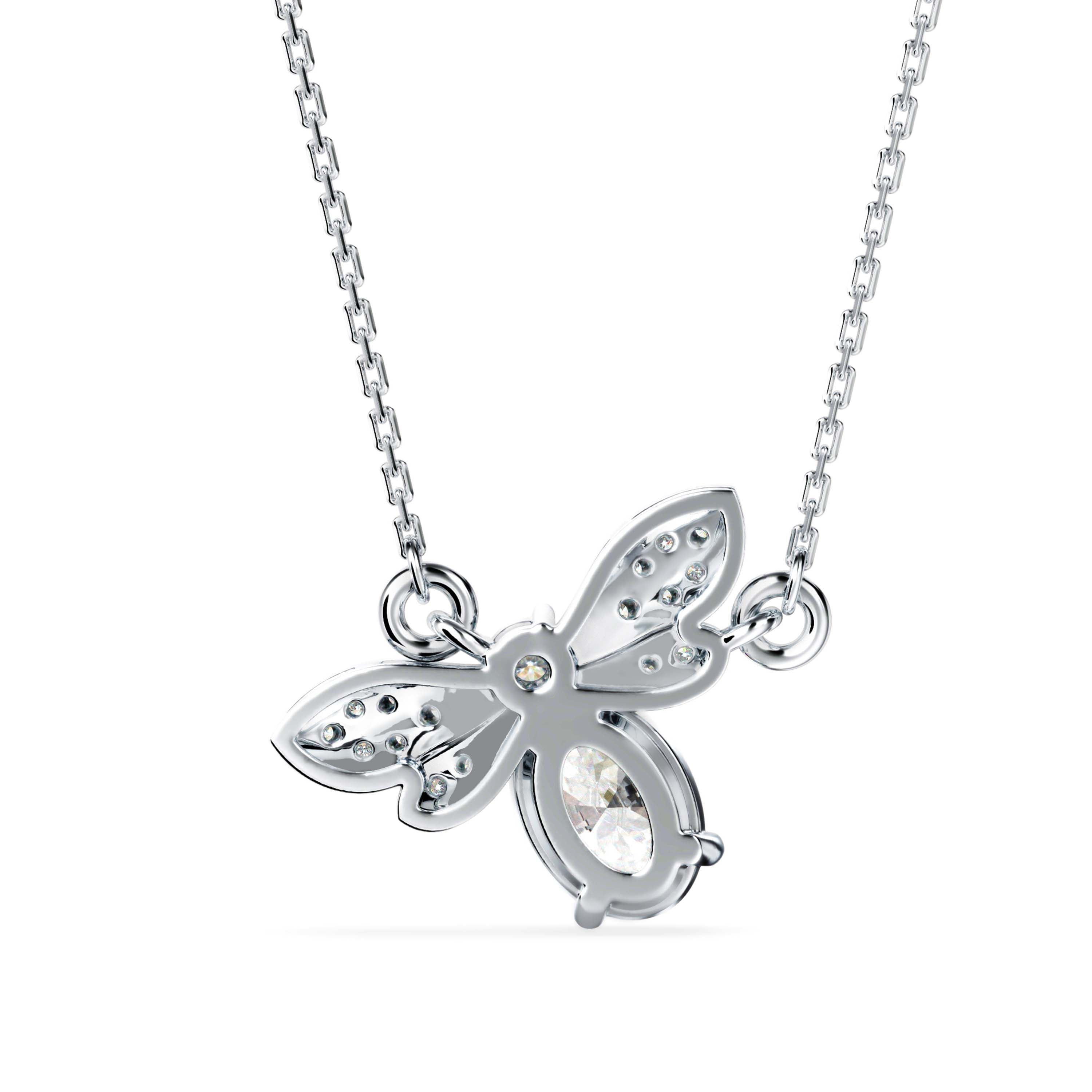 0.83Ct Honey Bee Shape Prong Lab-Grown Diamond Gold Pendant Necklace