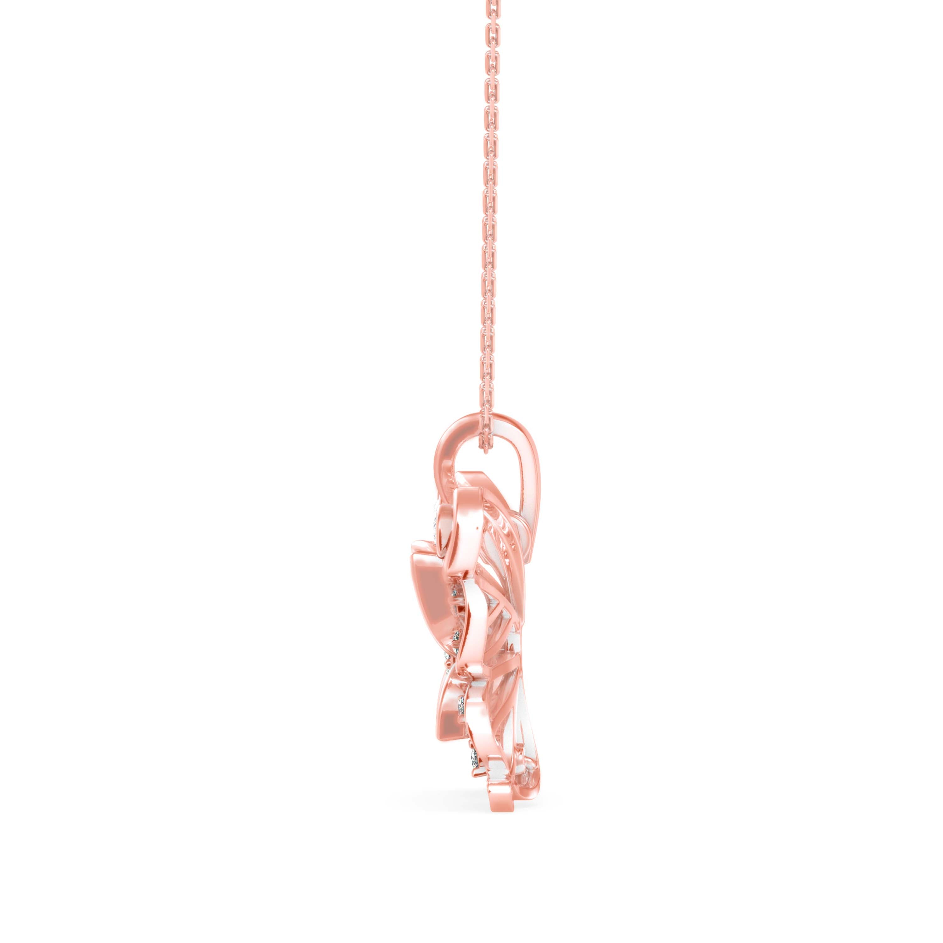 0.97Ct Fancy Butterfly Shape Bazel Lab-Grown Diamond Gold Pendant Necklace