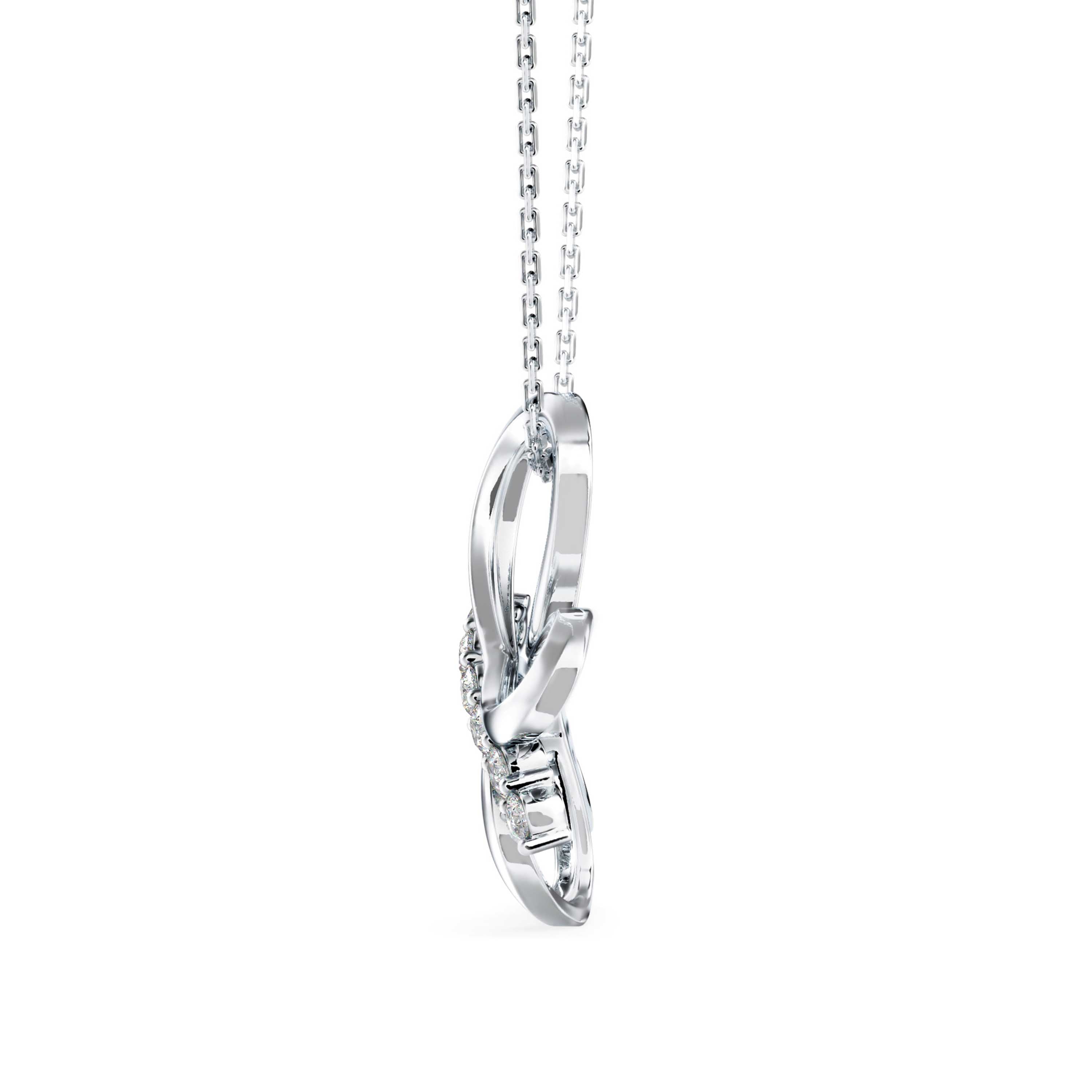 0.18Ct Butterfly Style Pave Lab-Grown Diamond Gold Pendant Necklace
