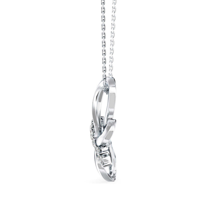 0.18Ct Butterfly Style Pave Lab-Grown Diamond Gold Pendant Necklace