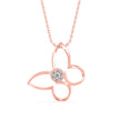 0.08Ct Butterfly Cluster Lab-Grown Diamond Gold Pendant Necklace