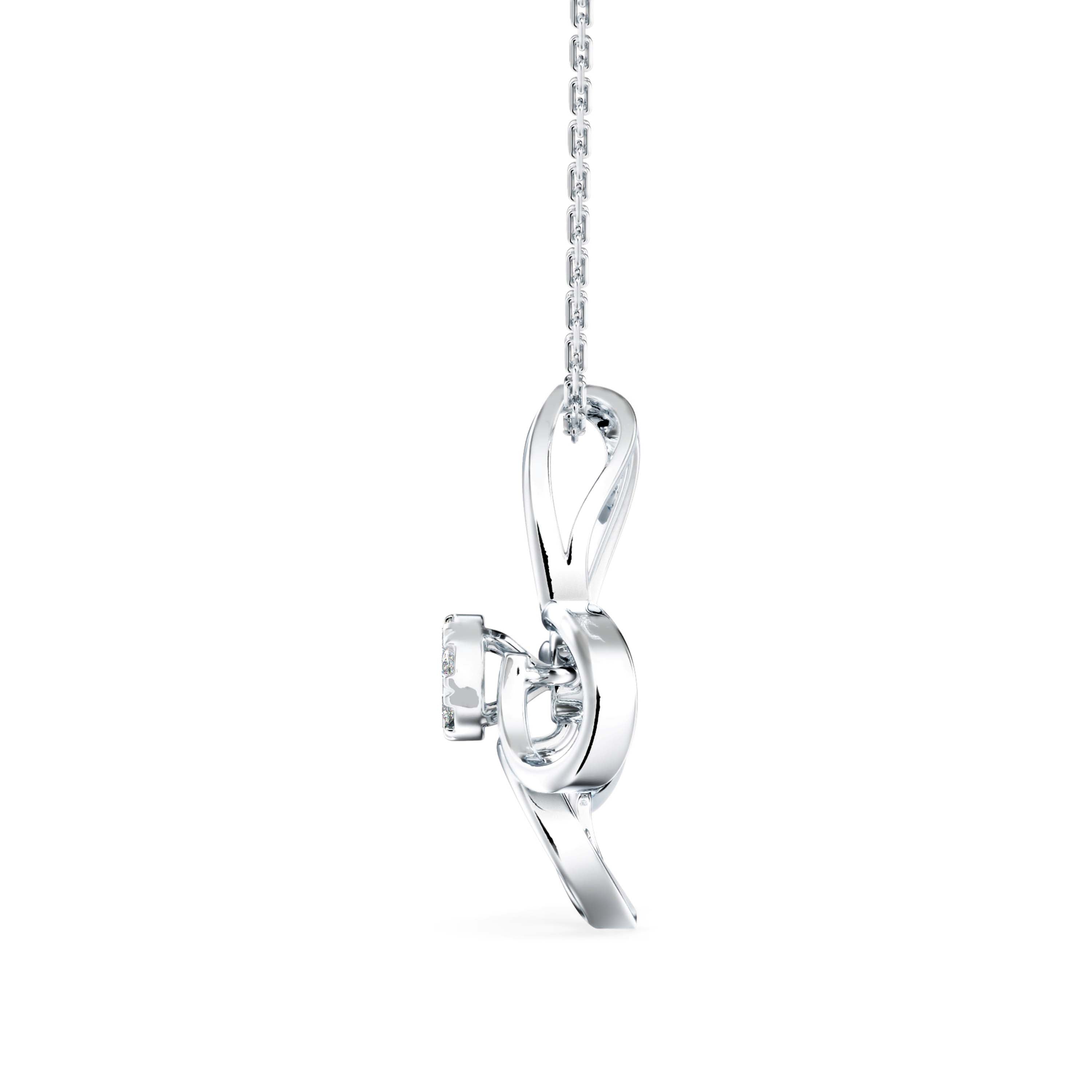 0.08Ct Butterfly Cluster Lab-Grown Diamond Gold Pendant Necklace