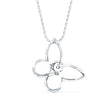 0.08Ct Butterfly Cluster Lab-Grown Diamond Gold Pendant Necklace