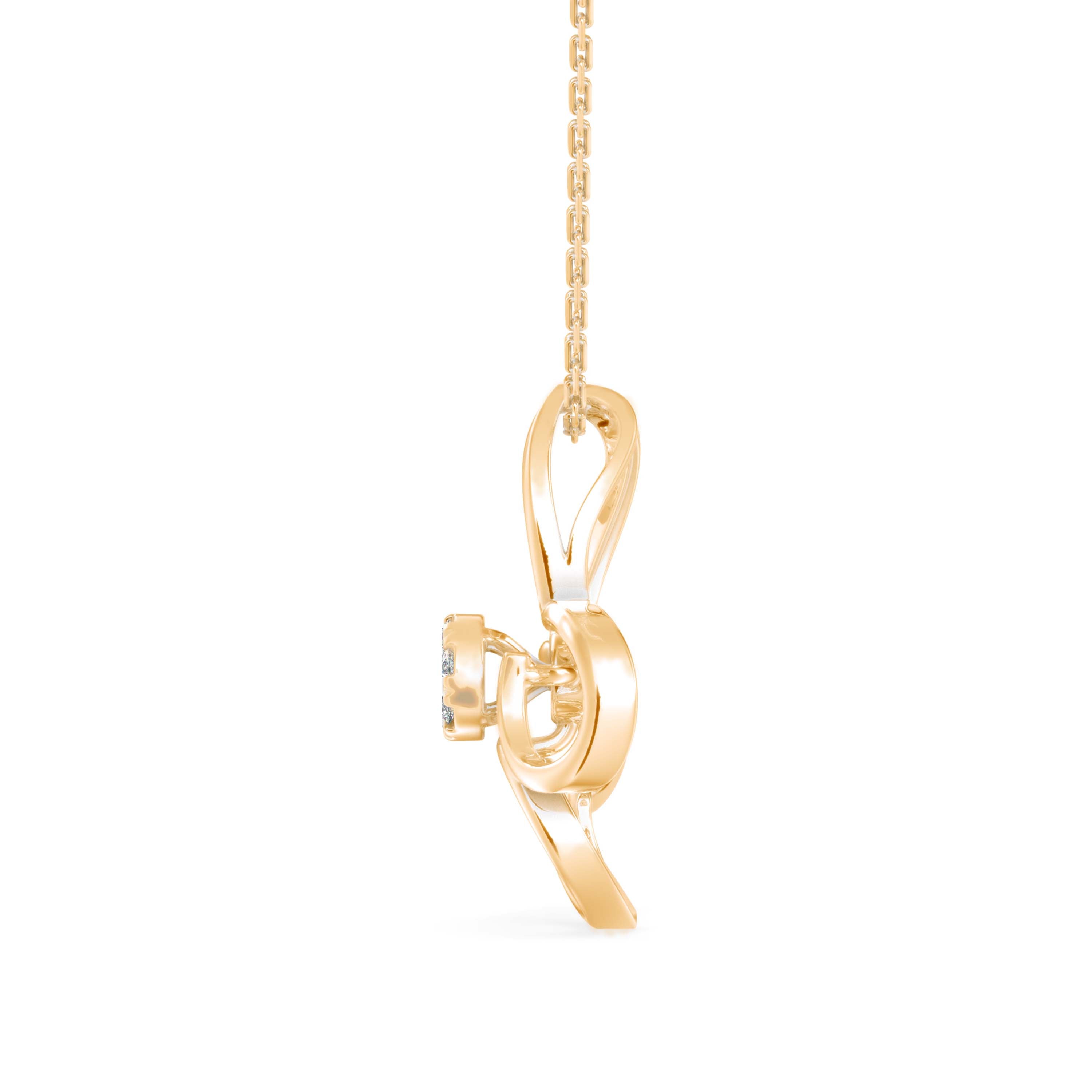 0.08Ct Butterfly Cluster Lab-Grown Diamond Gold Pendant Necklace