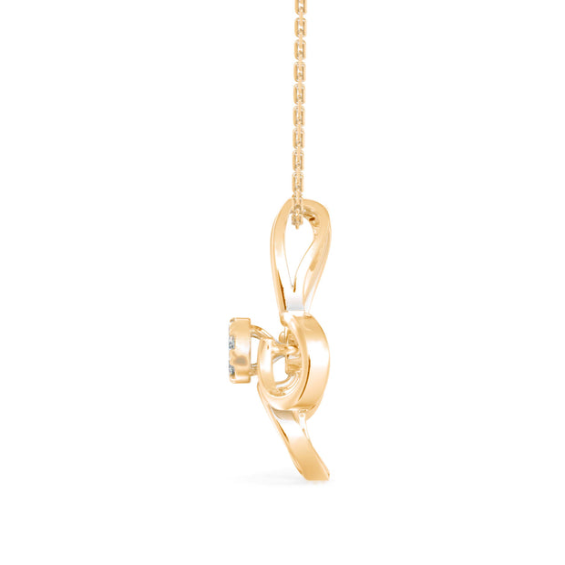 0.08Ct Butterfly Cluster Lab-Grown Diamond Gold Pendant Necklace
