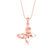 0.09Ct Bow Butterfly Prong Lab-Grown Diamond Gold Pendant Necklace