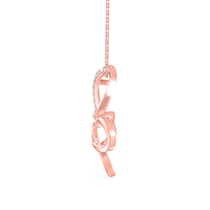 0.18Ct Butterfly Pave Lab-Grown Diamond Gold Pendant Necklace